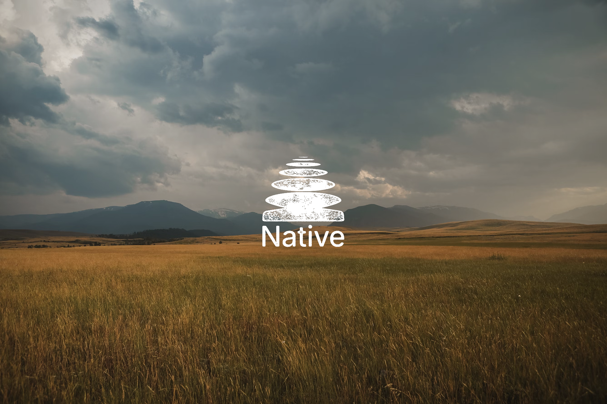 Natural landscape with Native logo